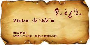 Vinter Ádám névjegykártya