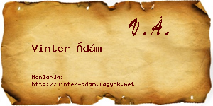 Vinter Ádám névjegykártya
